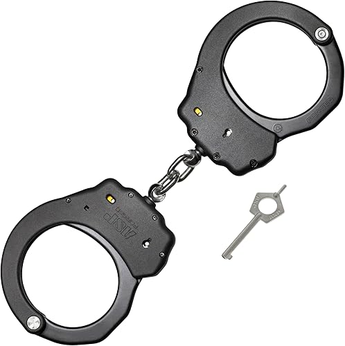 ASP Esposas de cadena de doble bloqueo, restricciones de aluminio forjado, puños profesionales para equipo táctico