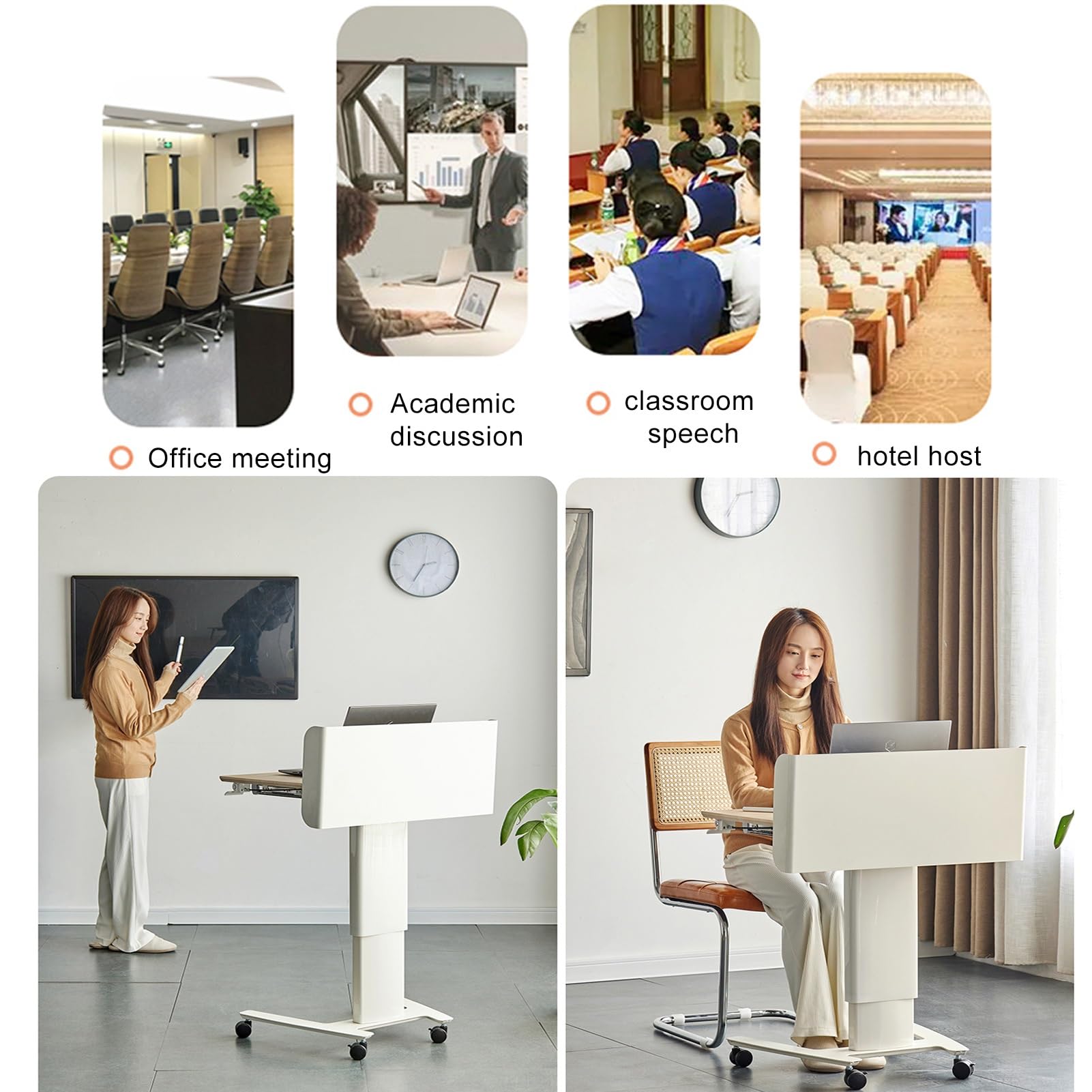 Höhenverstellbares Rednerpult Mit Rollen - Mobiles Stehpult Für Präsentationen