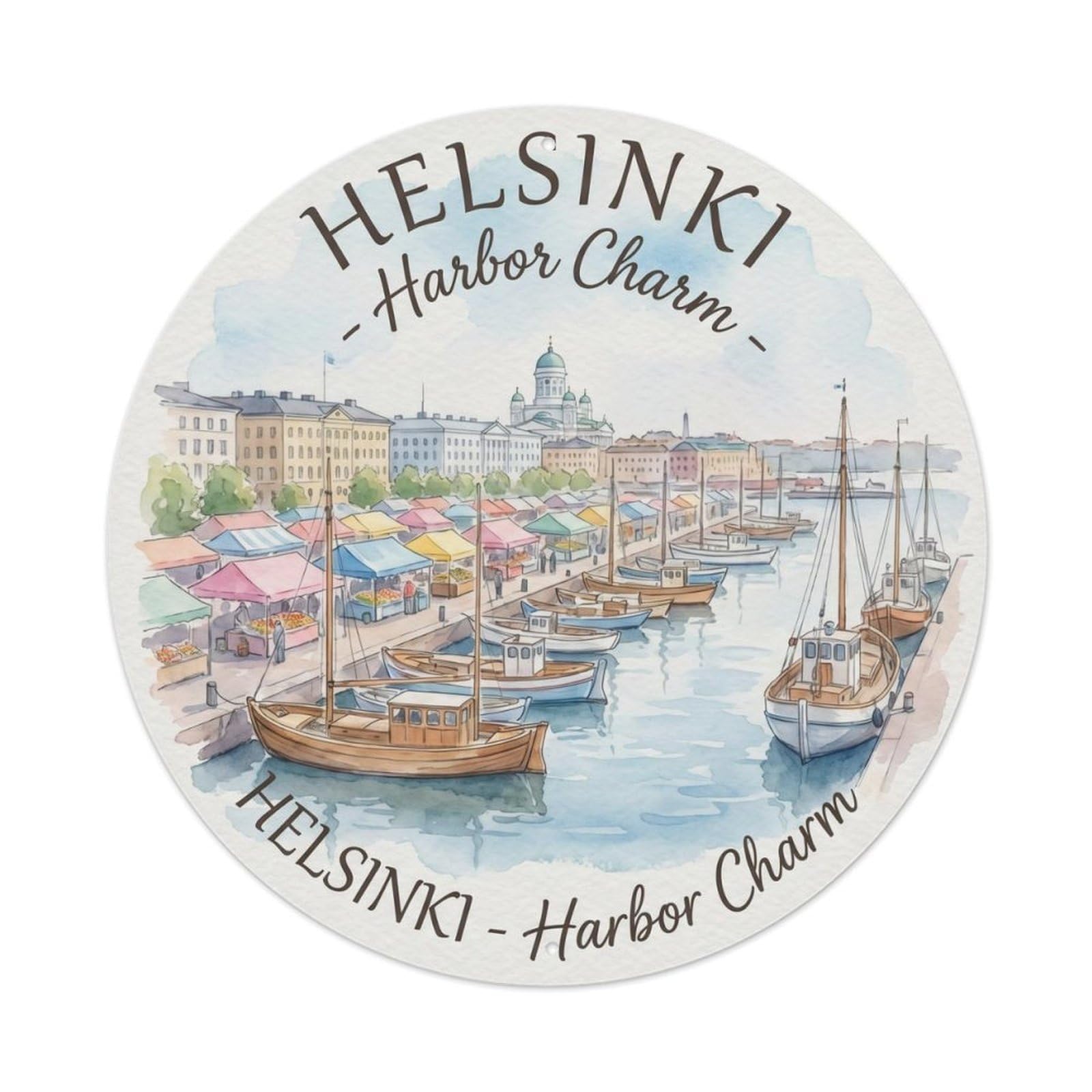 Fqnyr Style Vintage Travel Harbor City Finland Metal Tin Sign