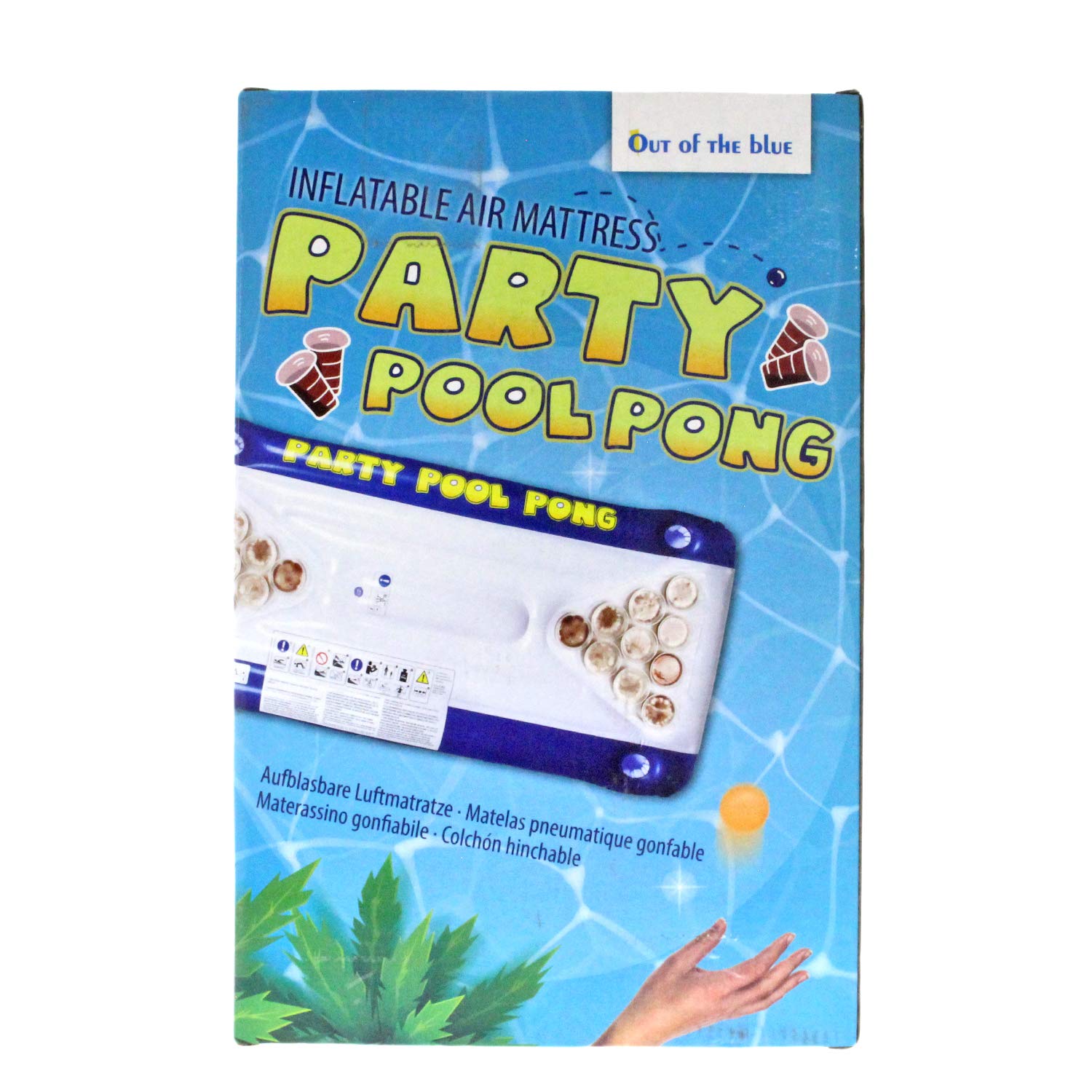 Out of the Blue 91/4025 Pool Pong Game Air Mattress Approx. 152 x 76 x 15 cm Includes 20 Plastic Cups and 2 Ping Pong Balls in Gift Box - Image 3