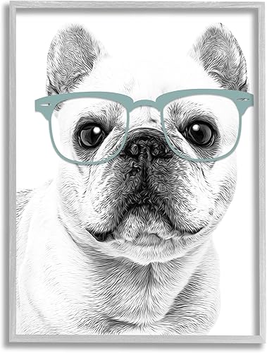 Miniatura 8 de Stupell Industries Bonito bulldog francés monocromo con gafas, diseño de Annalisa Latella