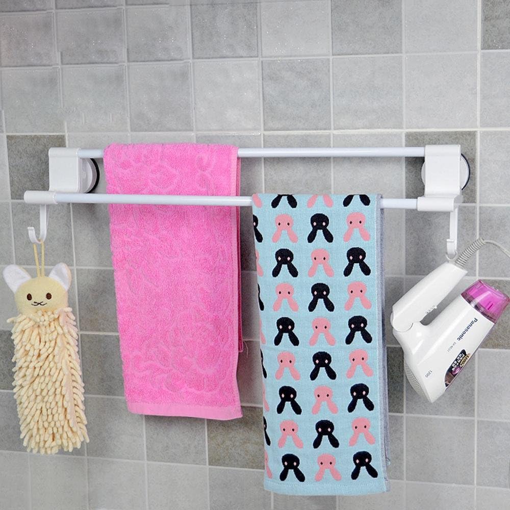 SSBY Sleek, minimalist, bathroom towel bars, plastic double cups from nail punch-free towel rack