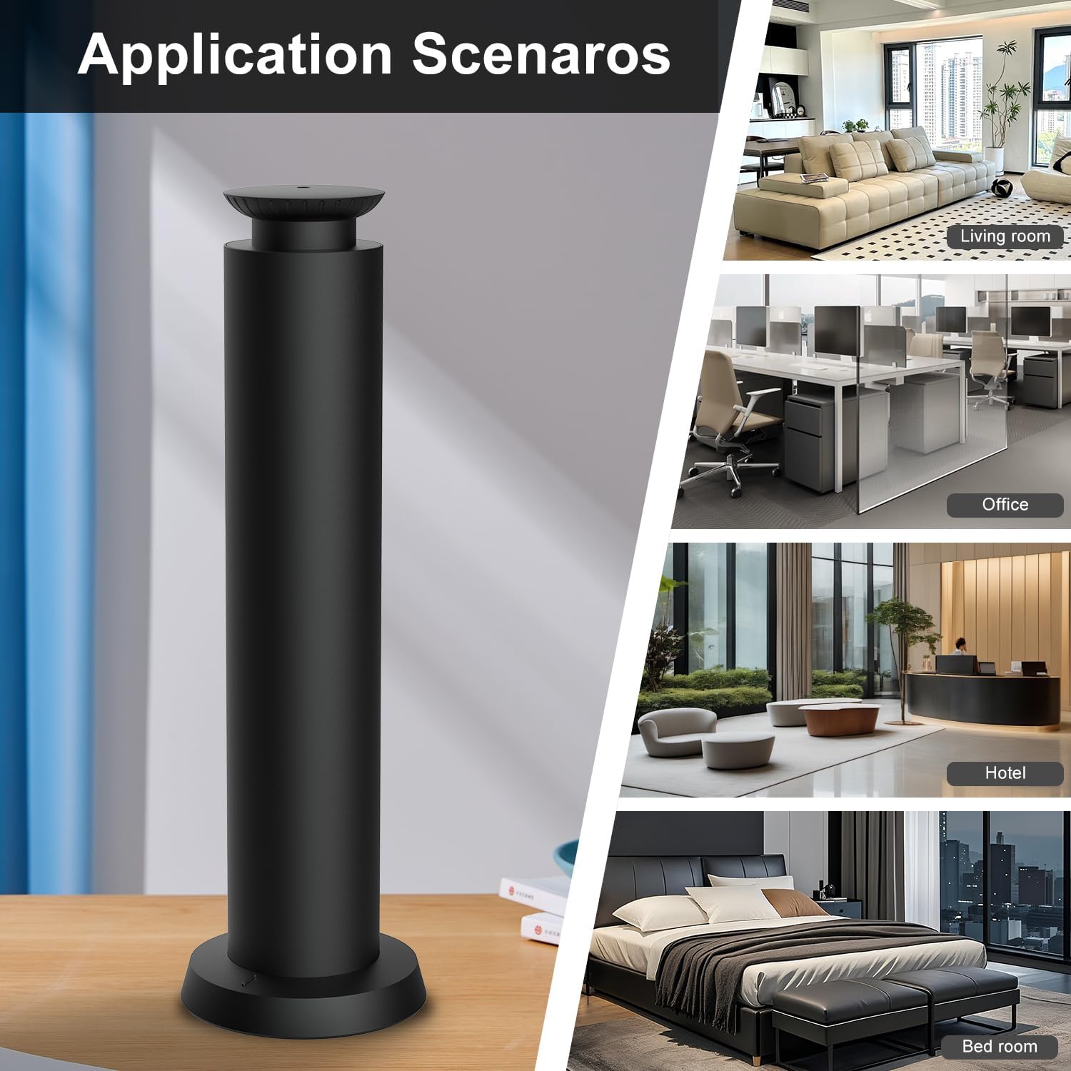 Wirless Rechargeable Waterless Scent Diffuser Kit, Includes 5 Premium Oils, 2000 Sq.Ft Coverage,Hotel Scent Diffuser for Home, Studio, Cordless Essential Oil Diffuser Large Room, APP Control - Black - Image 8