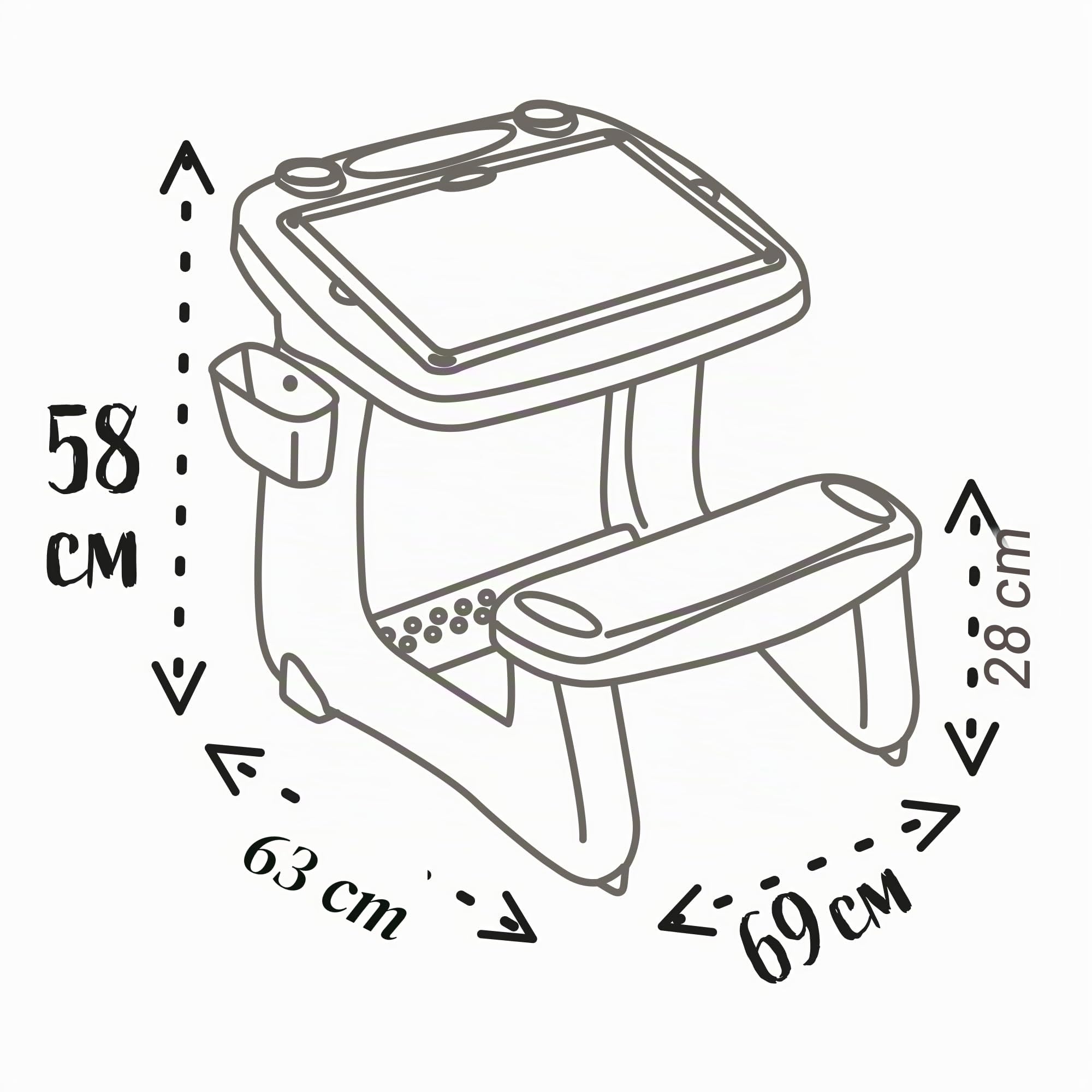 Smoby - Bureau Petit Ecolier - Bureau pour Enfant - Double Face Blanche Magnétique + Ardoise Craie - 80 Accessoires -72 Lettres et Chiffres Magnétiques - A Partir de 3 Ans - Fabrication Française
