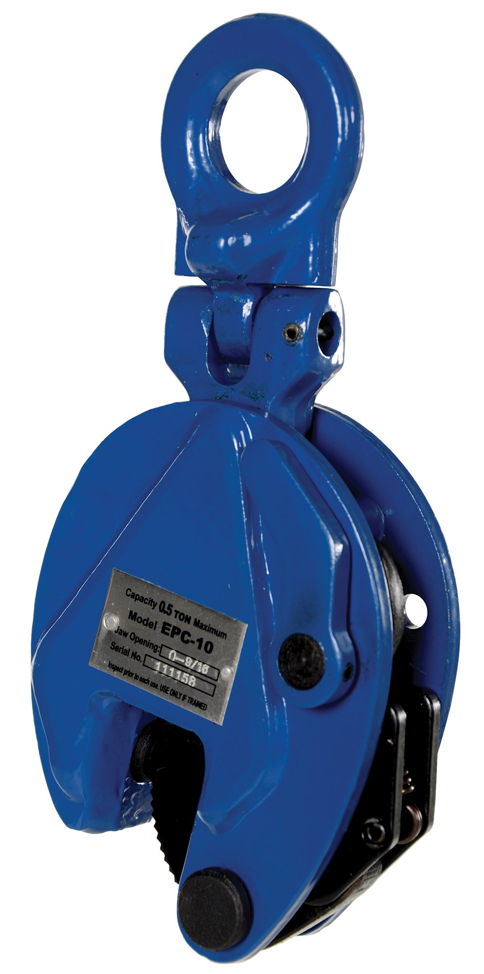 Vestil EPC-10 Vertical Plate Clamp, 0.60" Plate Thickness, 1000 lbs Working Load Limit, 1.81" Bale Opening