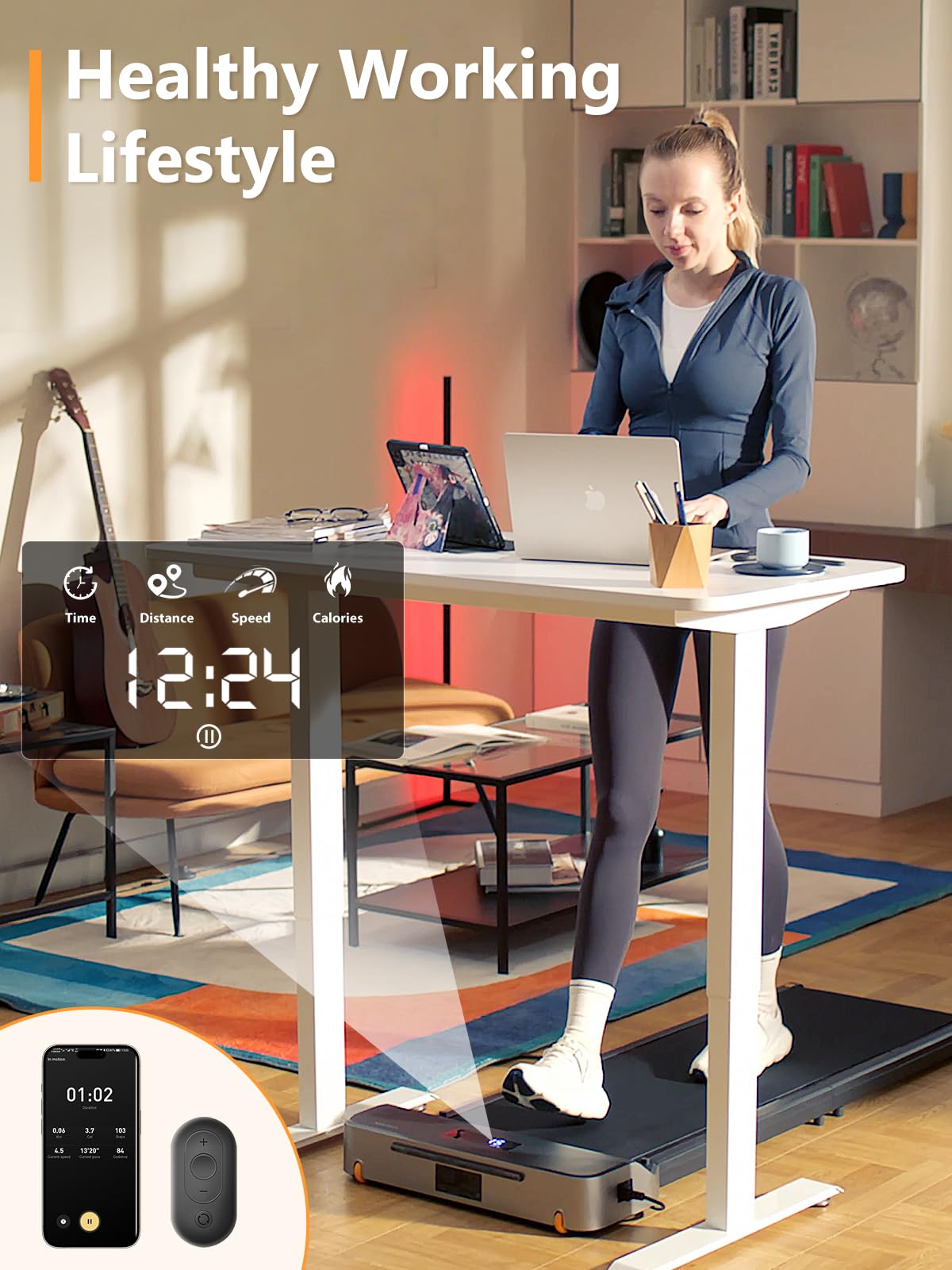 Walkingpad Z1 Tapis Roulant Pieghevole - Walking Pad Salvaspazio per Casa e Ufficio 121×40, Tapis Roulant Elettrico Velocità Regolabile 1-6 km/h