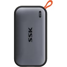 SSK Portable SSD 2TB External Solid State Drives, up to 1050MB/s USB C SSD External Hard Drive USB 3.2 Gen2 for iPhone 15/16/17Pro MAC PC Android