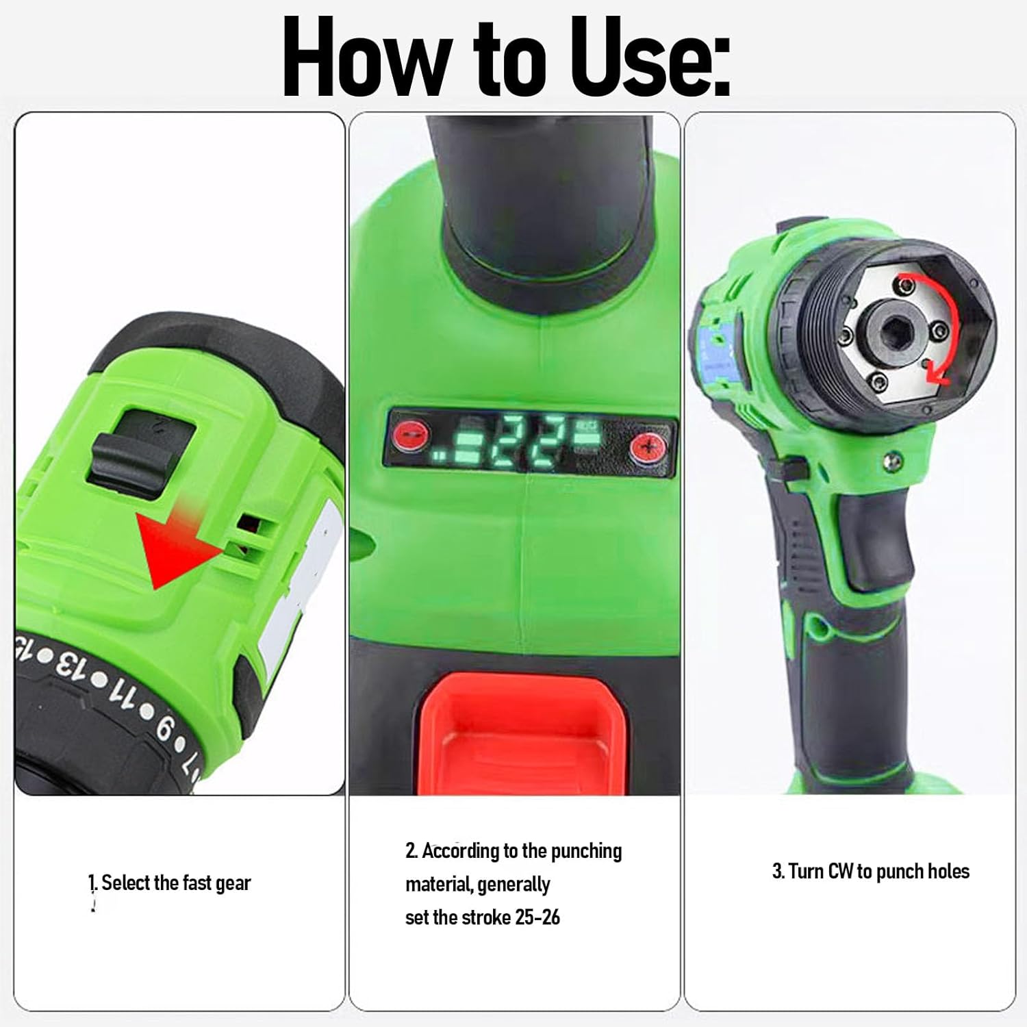 Fafeicy Electric Light Steel Keel Pliers 360 Degree Cordless Punching Riveting Tool with 21V Battery for Construction Stud Framing and Drywall Work