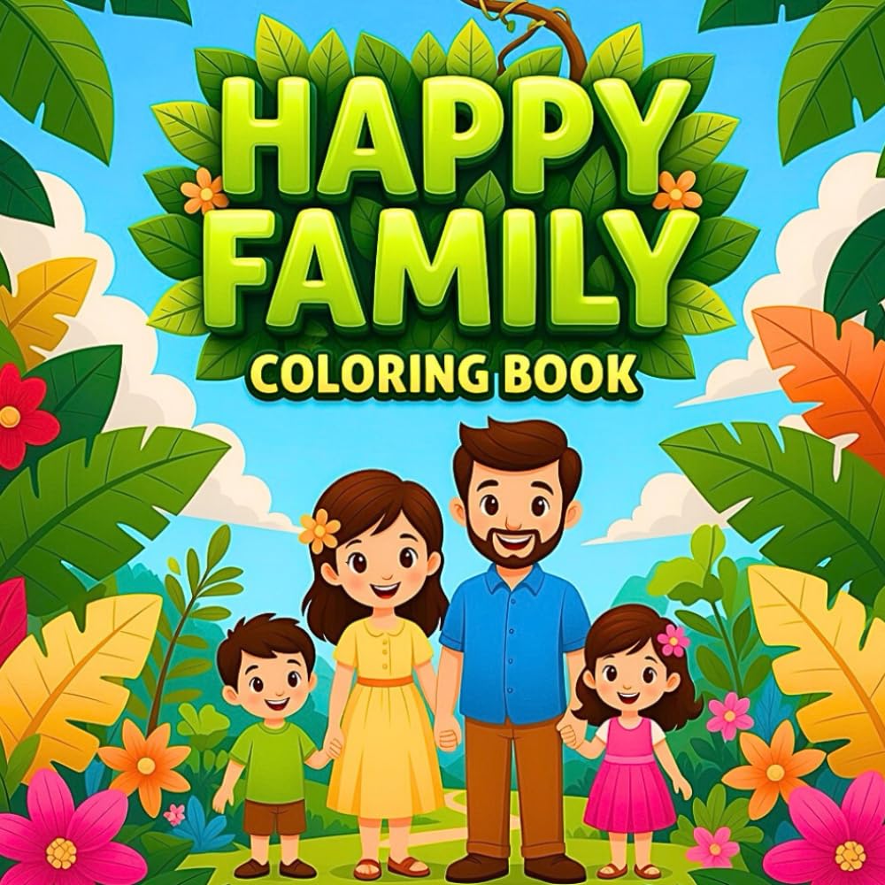 Happy Family Moments Joyful Smiles Loving Bonds Creative Fun Relaxing Activities for Kids Adults Together Peaceful Mind Harmony & Happiness Coloring ... Family Adventures Playful Pets Cozy Homes