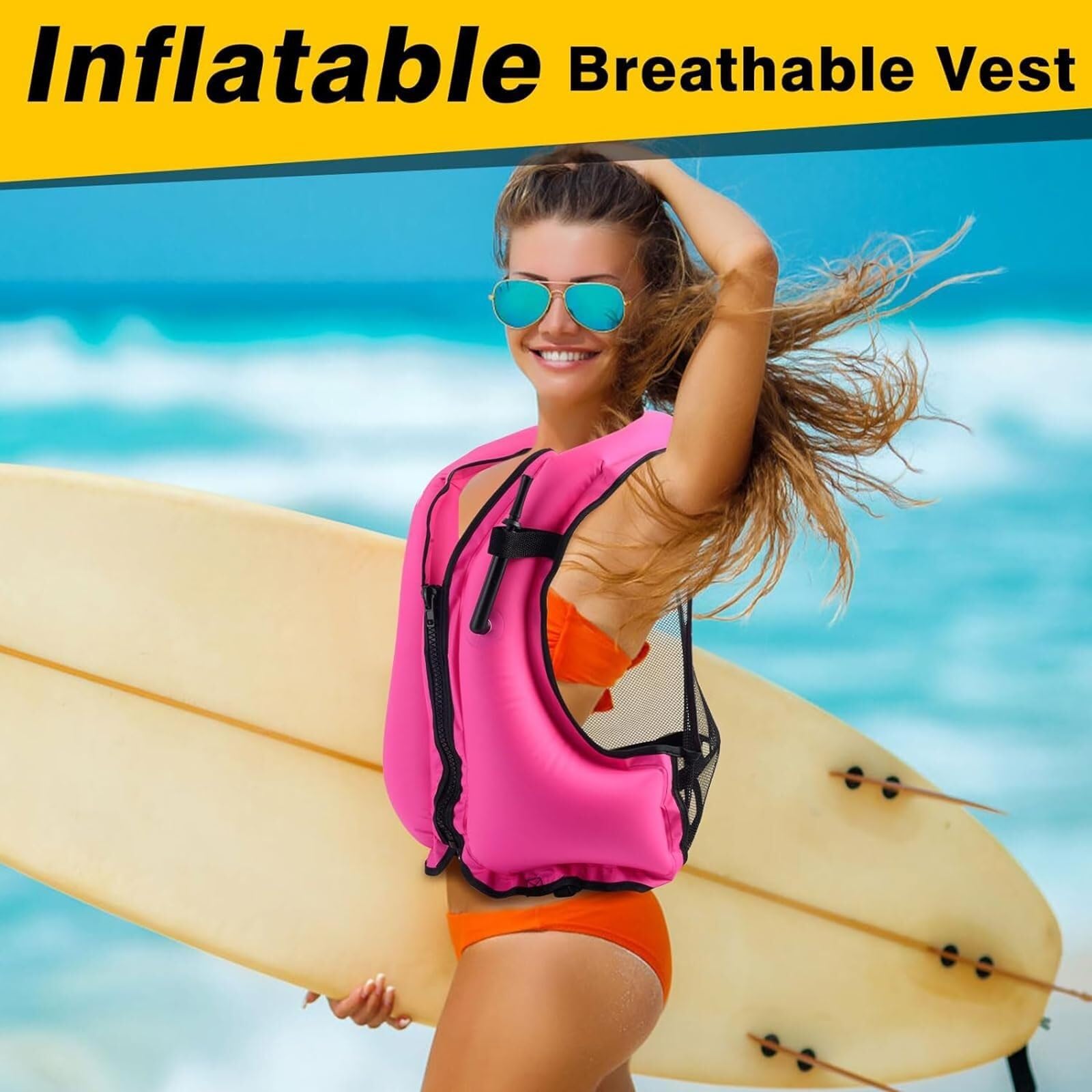 Giacca da Surf Gonfiabile con Cinturino Inguinale for Snorkeling, Canottaggio