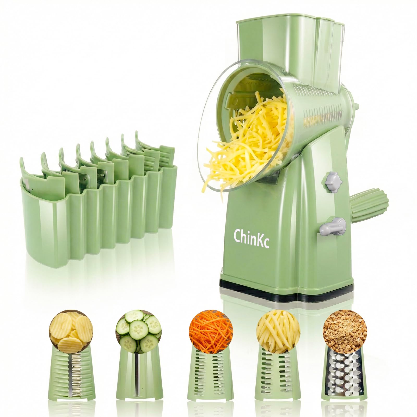 ChinKc Rotary Cheese Grater Green