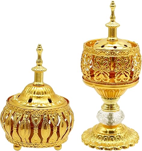 Quemador de incienso de metal, 2 unidades, cono vintage, quemador de incienso, soporte para palo de incienso árabe antiguo, olla para yoga, spa,
