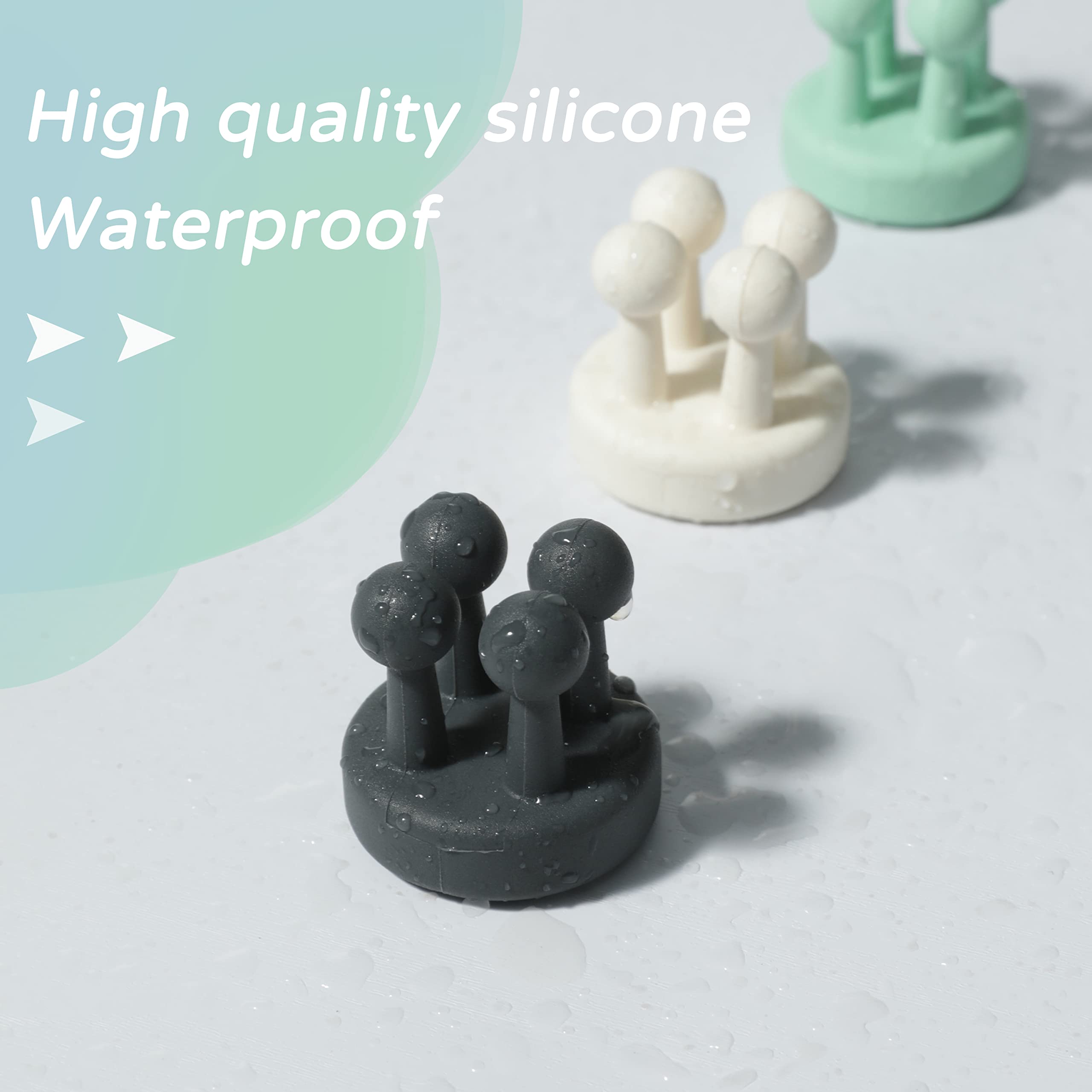 silicone portaspazzolino multifunzione gancio impermeabile autoadesivo per spazzolino da denti supporto per parete per appendere bagno,cucina,soggiorno (Nero,bianco,rosa,verde