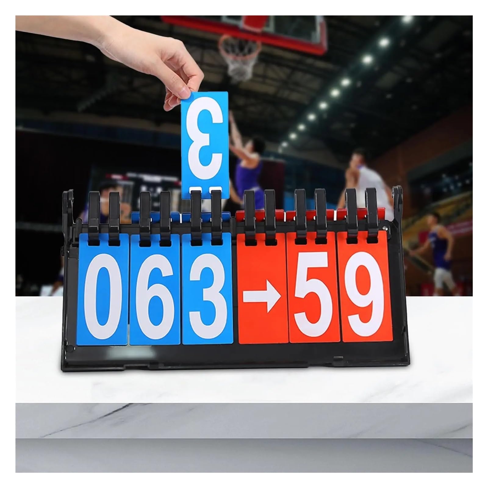 Scorekeeper - Tabellone segnapunti da tavolo, resistente all'acqua, per calcio, pallavolo, pallacanestro, squadra di baseball