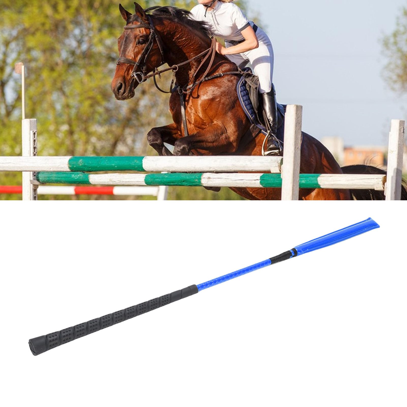 Yunseity Frustino da Equitazione, Frustino da Equitazione in Pelle Verniciata da 65 Cm con Manico in Silicone Antiscivolo per Allenamento e Competizione, Attrezzo per Attrezzi Sportivi Resistente