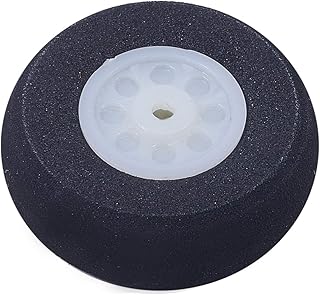 MroMax 1pcs RC Model Plane Aircraft Foam Wheel Replacement Black and White 25mm Diameter