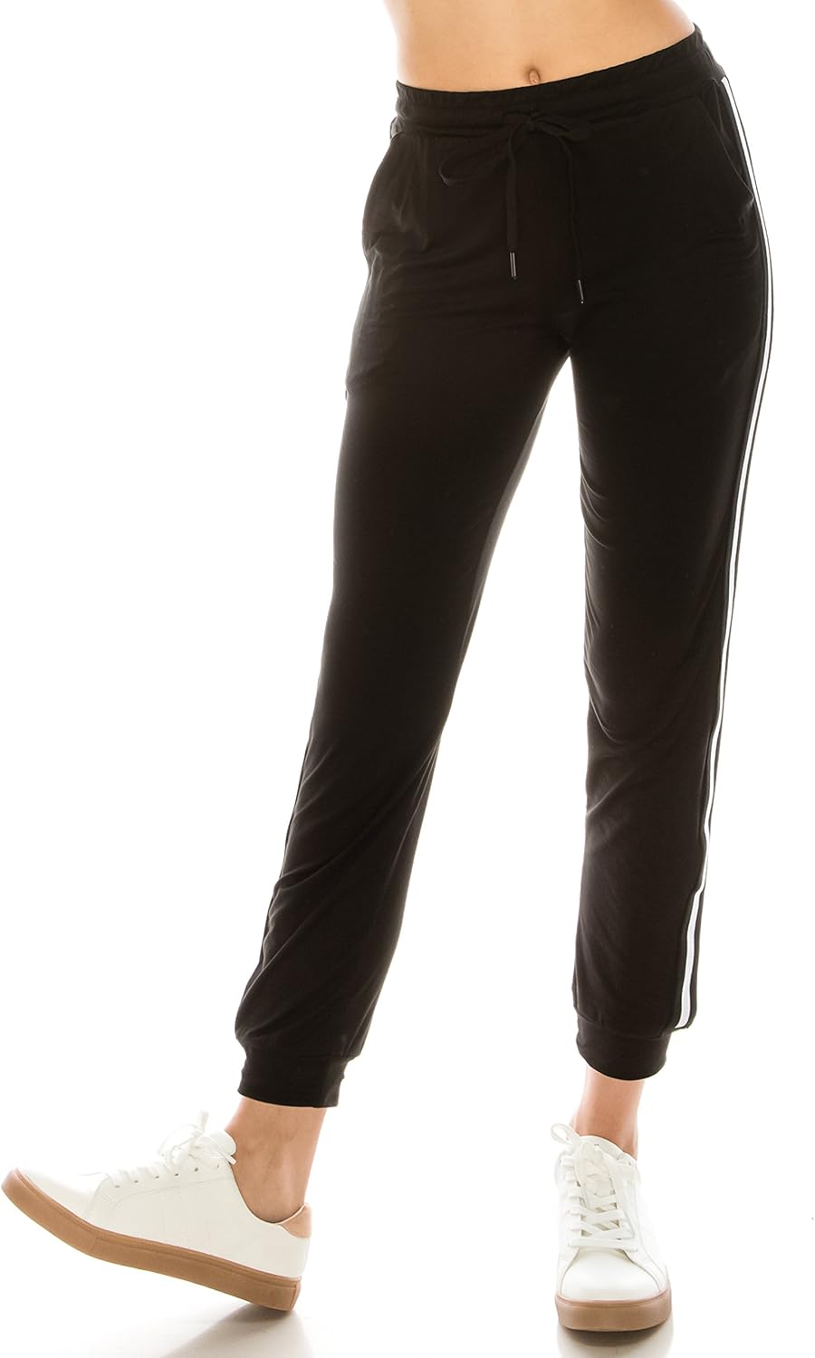 ALWAYS Women Joggers Casual Sweatpants - Super Soft Light Comfy Lounge Striped Pants with Pockets - Image 2