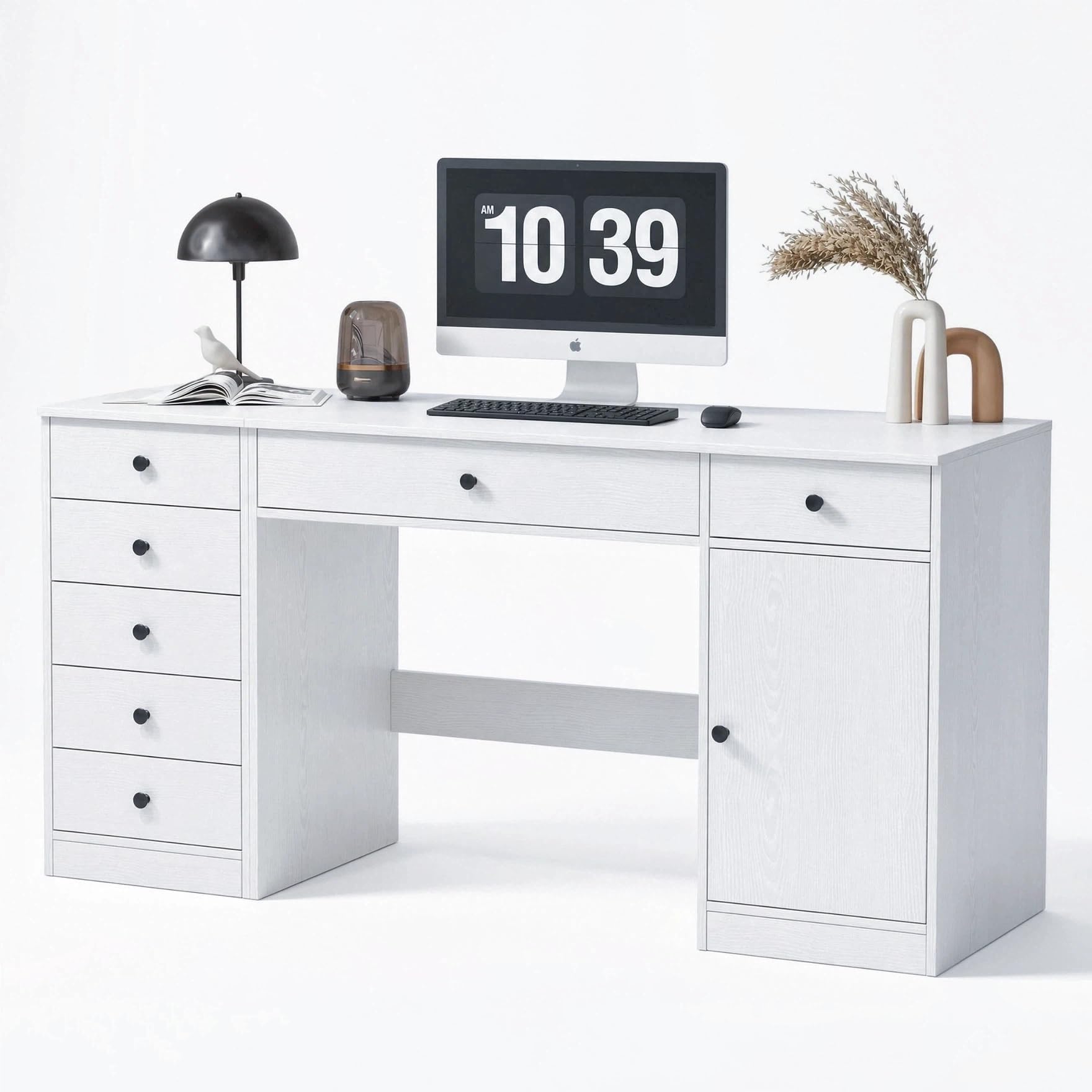VOWNER Computer Desk and 5 Drawers Filing Cabinet