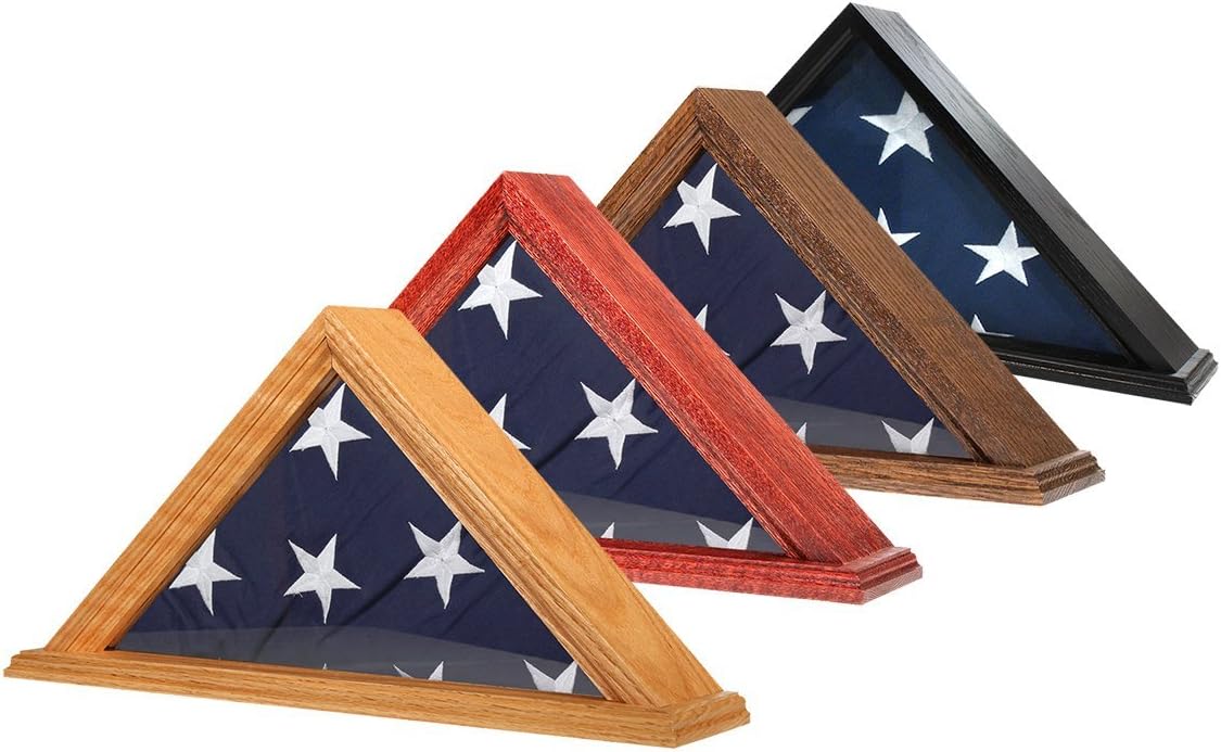 US Flag Store FLGCSFG1000049017-CHR Solid Oak 3' x 5' Flag-US Made Cherry Finish Case, Red