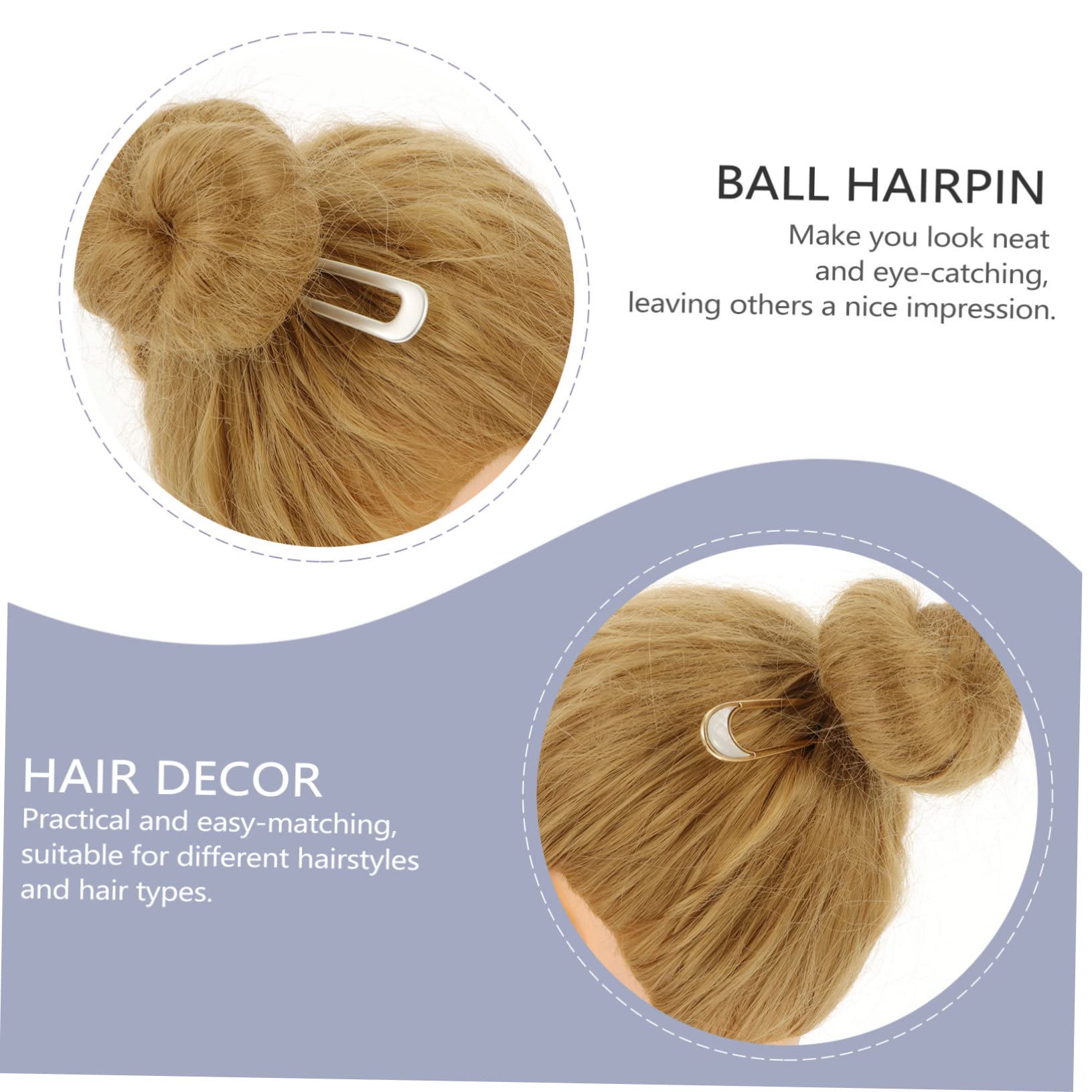 MAGICLULU Stk U-förmige Haarnadel Aus Metall Vintage Haarnadel Einfache Haarspangen Breite Haarspange Gel-nagel-kit Vintage-haarschmuck Haarspangen in U-form Legierung Kugelkopf Fräulein