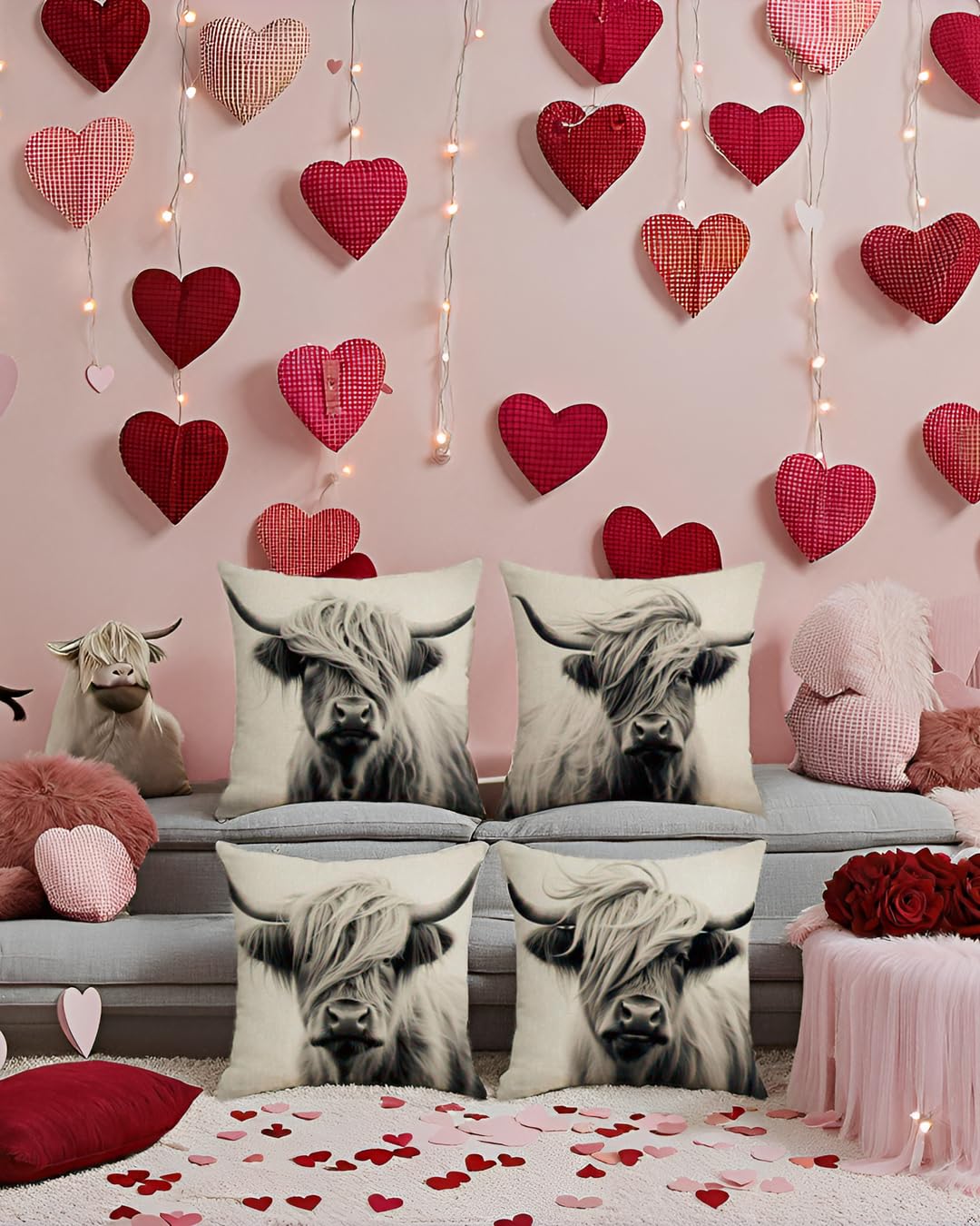 LZQPOEAS Federa per cuscino con mucca, 45,7 x