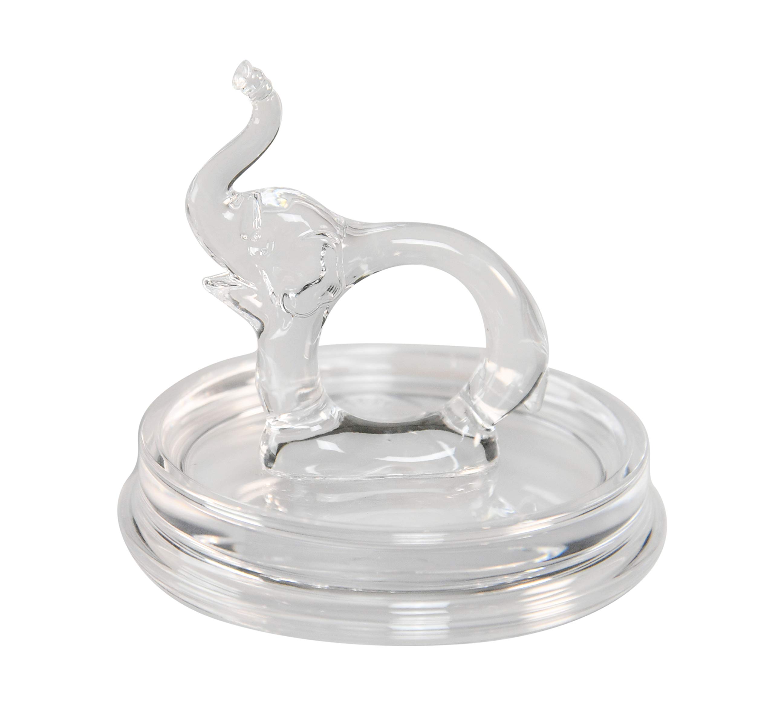 ARAD Elephant Acrylic Ring Holder Dish, Cute Bedroom Jewelry Tray, Fun Trinket Platter