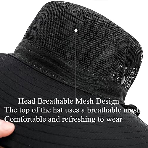Miniatura 6 de Sombrero plegable de la tribu al aire libre,Sombrero de pesca de playa de ala ancha plegable de malla ancha,Sombrero de cola de caballo de las
