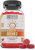 Vista 8 de Zhou D3+K2 - Suplemento de vitamina D3 K2 para mujeres y hombres, suplementos de apoyo inmunológico Vit D3 y K2, fórmula vegetariana pura con 5000