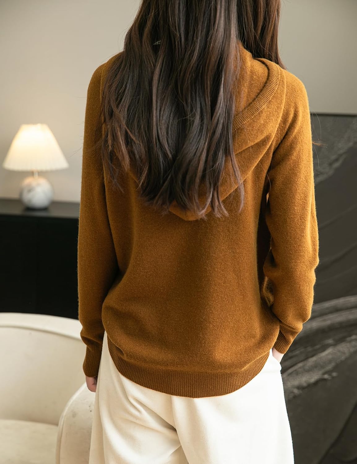 Chanyarn Women's 100% Merino Wool Hoodies 2025 Fall Winter Warm Soft Sweater Long Sleeve Knitted Sweatshirt with Pocket - Image 6