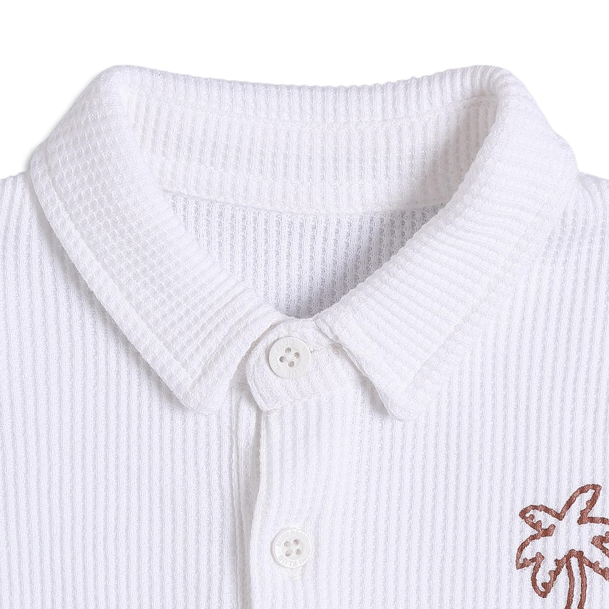 miniklub Baby Half Sleeve Collar Knit White Polo, Pack of 1 (9-12M) 3