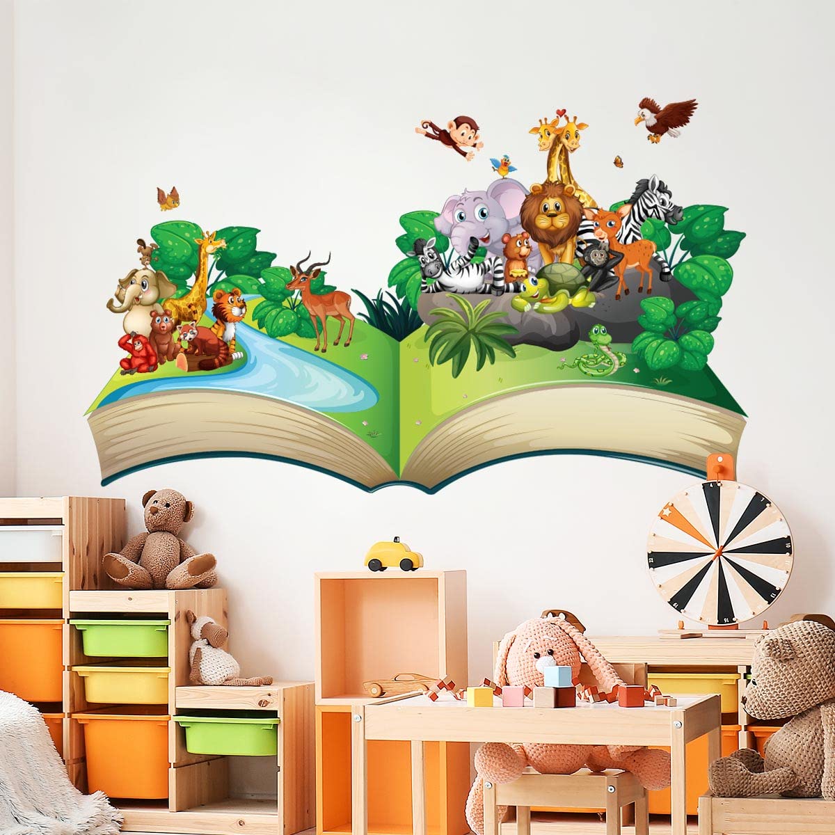 Children's Wall Stickers - Baby Room Decoration - Children's Bedroom Wall Sticker - Animal Wonder Book - Height 50 x Length 90 cm - Image 3