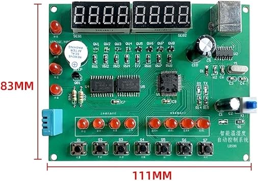 Smart Temperature Humidity Control System DIY Kit with PCB Board, 5V USB Powered Digital Display Module, For Environmental Monitoring and Educational Training Projects