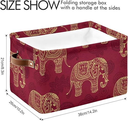 Miniatura 7 de susiyo Contenedores de almacenamiento plegables grandes de tela plegables con asas de cuero, caja organizadora para estantes, hogar, dormitorio,