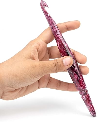 Miniatura 7 de Inanosa Mango ergonómico de 7 pulgadas, aguja de tejer con gancho de ganchillo para ganchillo y tejido de hilo artesanal, el mejor regalo de
