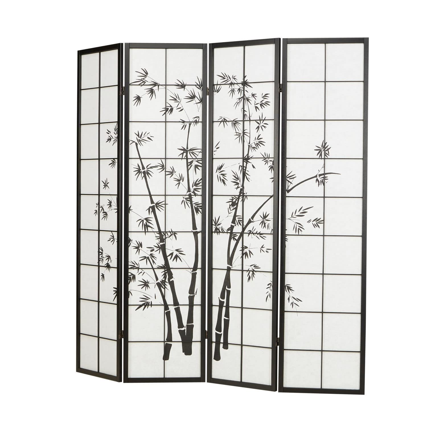 Homestyle4u 4 éléments de écran intercalaire Partition Motif Bambou Noir, Single/Petite