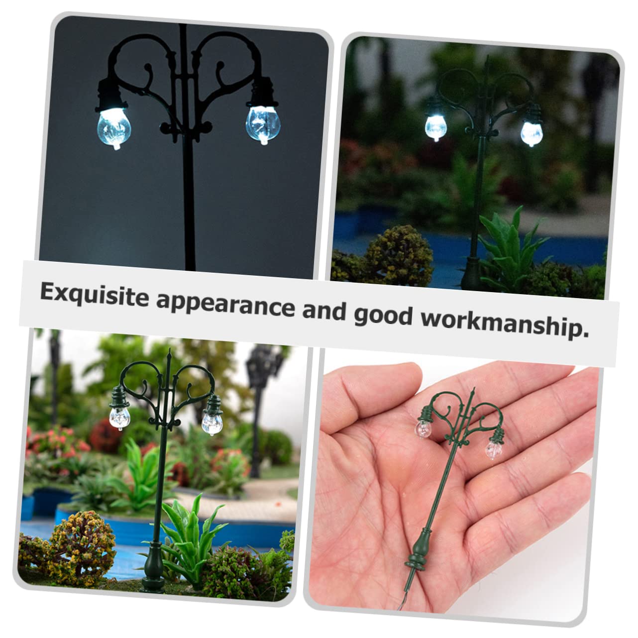 SUPVOX 2Pcs Miniature Street Lamp Model LED Lights for Sand Table Landscape Decor Design for House Use for Projects and Photo Props