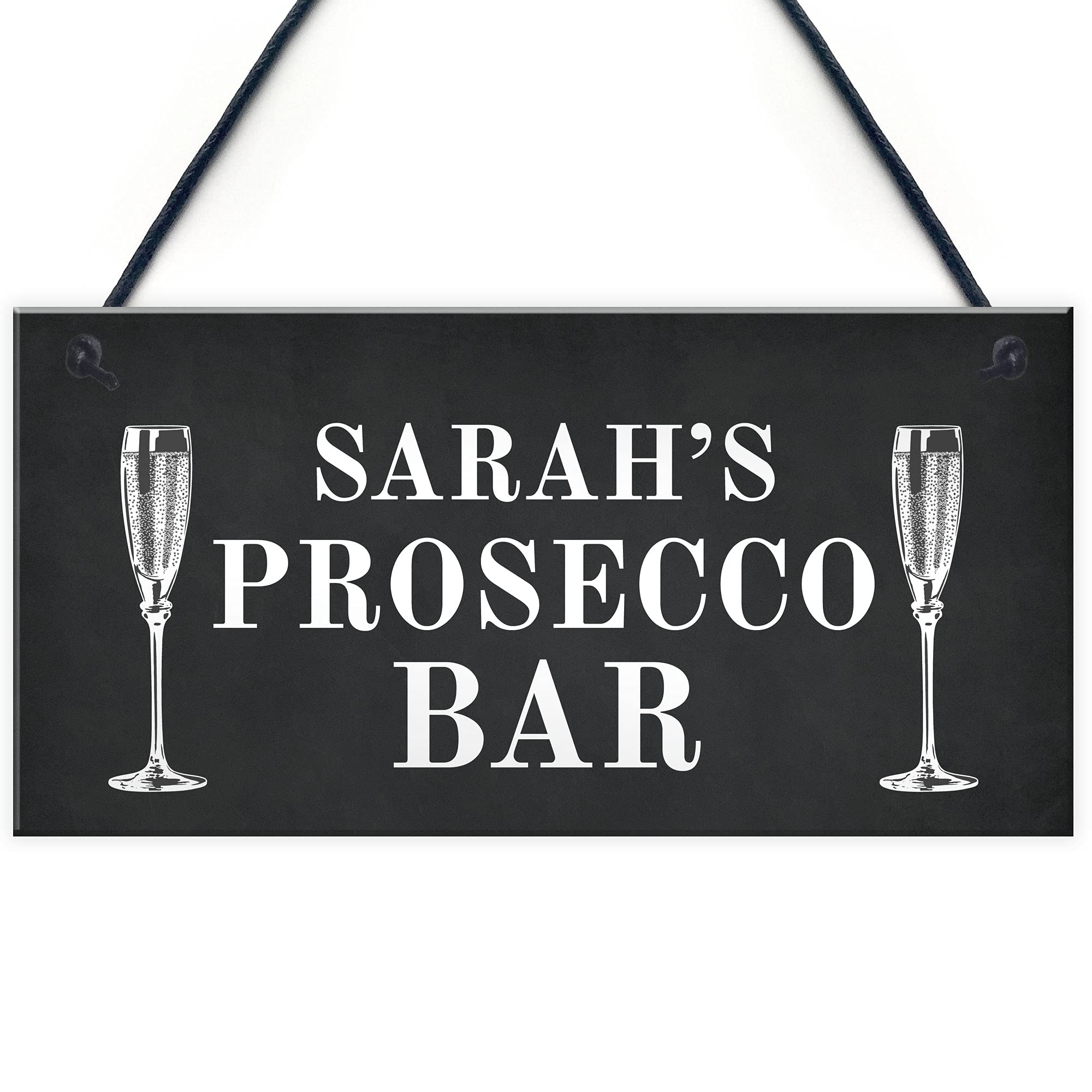 Prosecco Bar Sign Shabby Personalised Home Bar Garden Sign Prosecco Alcohol Gift