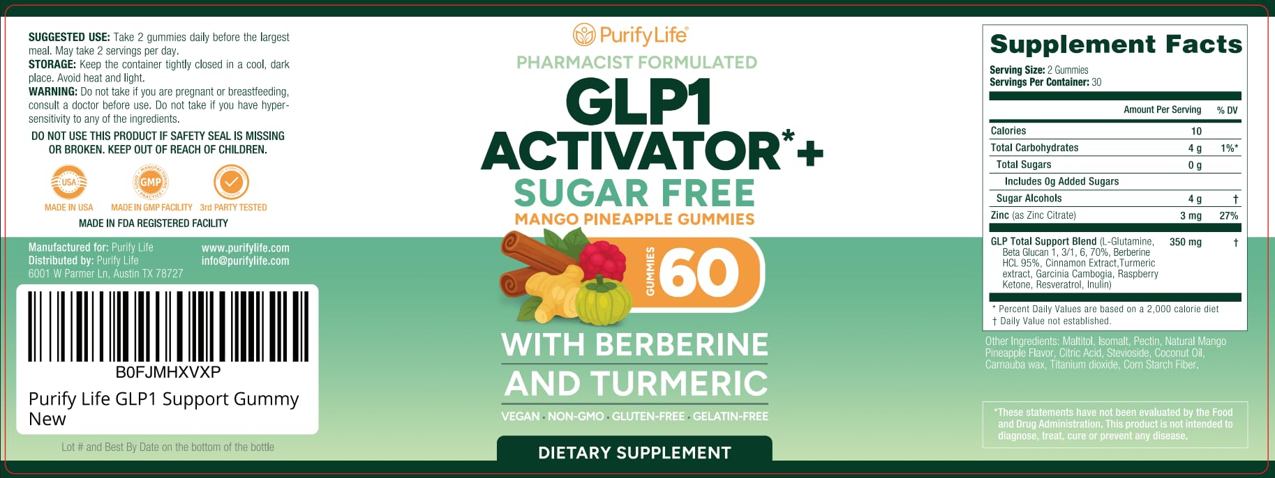 Sugar-Free GLP-1 Support Gummies with Berberine, Cinnamon and Turmeric — Amazon image 9