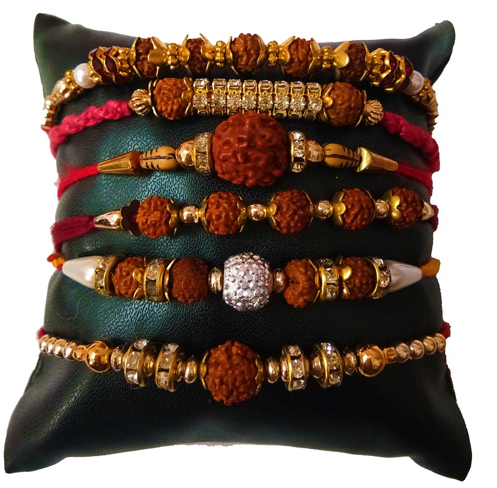 DMS RETAIL Boys Rudraksh With Roli Chawal Bhaiya Bhabhi Different Rakhi Set For Brother (Multicolour) - Pack Of 6 (B07TWQG7PZ) Amazon Price History, Amazon Price Tracker