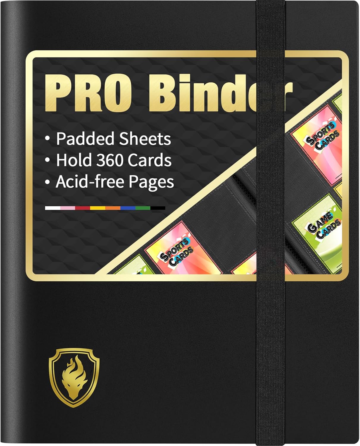 Heavy Duty Card Binder, Fabmaker 9 Pocket Trading Card Binder Holds 360 Cards, Sleek Side-Loading Card Album, Sturdy Card Collection Folder for TCG, MTG, Yugioh, Other Game Cards, Sport Cards, Black