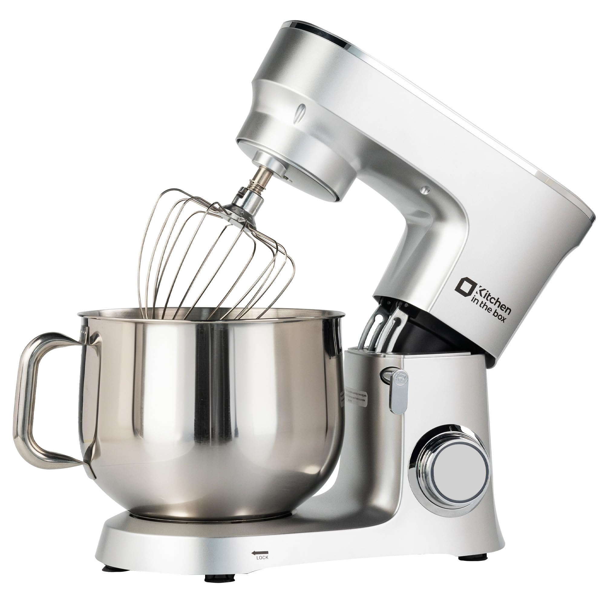 Kitchen in the Box Stand Mixer, 900W 8.5 QT Kitchen Electric Mixer, 10-Speed Large Capacity Food Mixer with Dough Hook, Wire Whip, Flat Beater & Splash Guard (Silver)