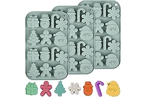 Christmas Chocolate Molds 3pcs Silicone Candy Molds Santa Claus Cane Christmas Tree Gingerbread Molds