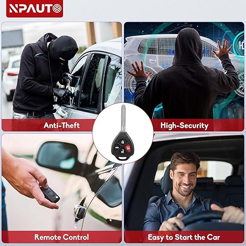 Miniatura 9 de NPAUTO Llavero de repuesto para Toyota Camry 2007 2008 2009 2010 2011, llave de automóvil con control remoto de entrada sin llave, HYQ12BBY,