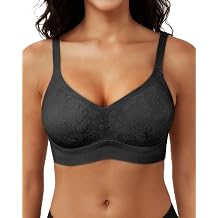 HORISUN Jelly Bras for Women No Underwire Lace Seamless Wireless V Neck Push Up No Wire Full Coverage Bralettes