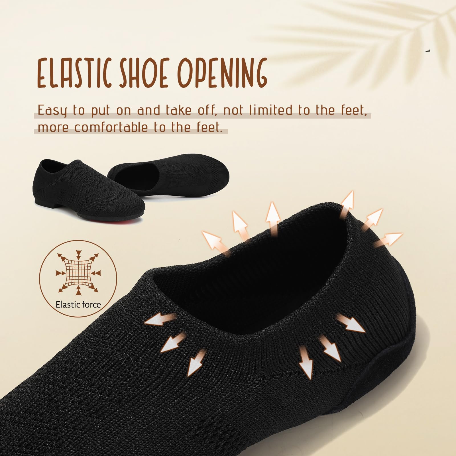 Chaussures Danse de Salon pour Fille Bout Fermé a Enfiler Chausson Talon Plat de Danse Moderne Jazz Entrainement