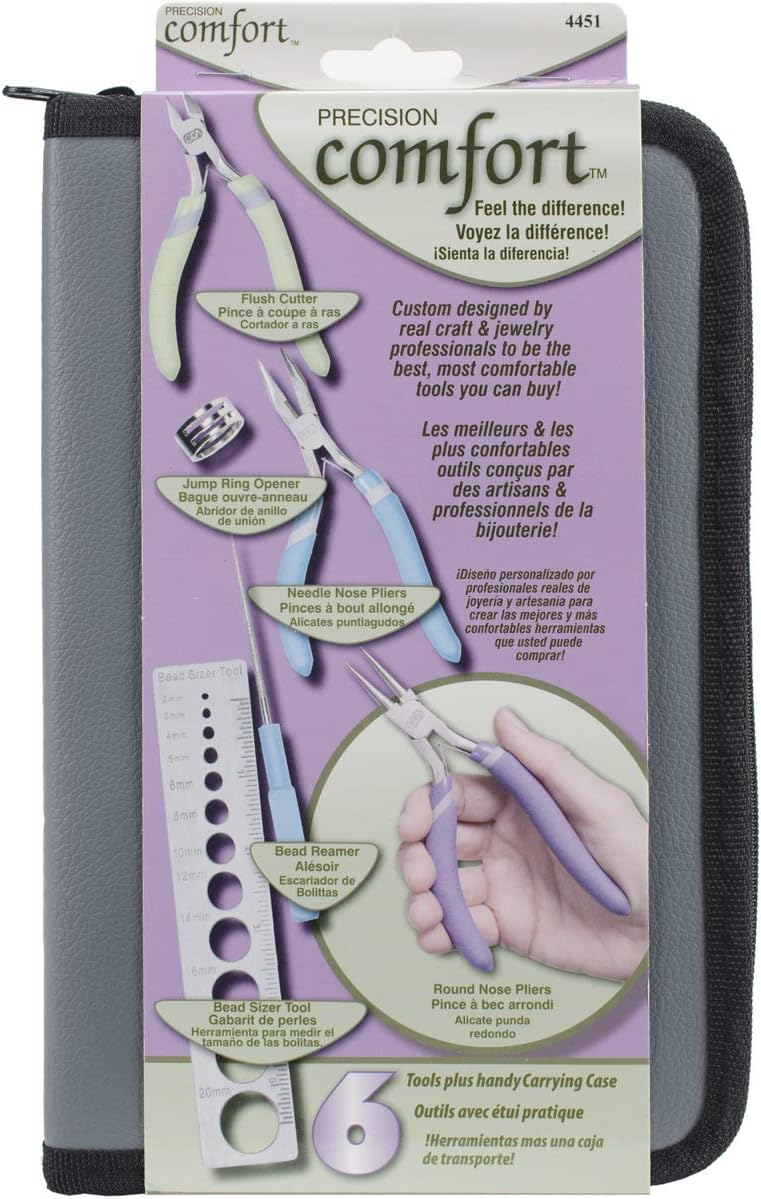 Cousin DIY Precision Comfort Tool Kit Jewelry-Making-Pliers, Black