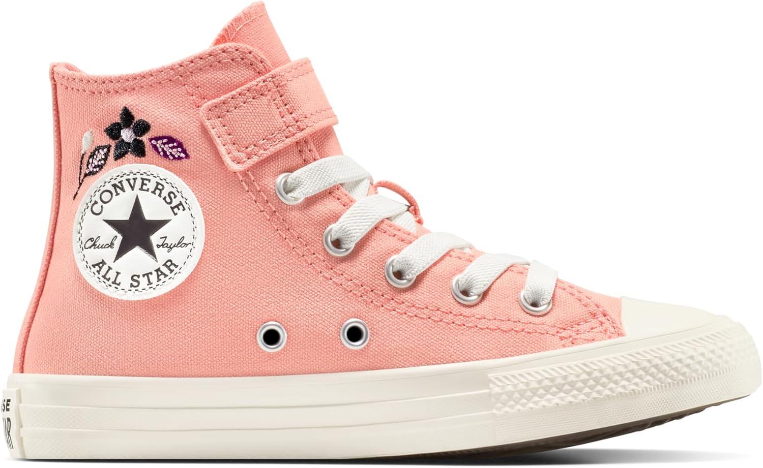 Converse Girls’ Chuck Taylor All Star Embroidered Flowers Easy-On High Top Sneaker