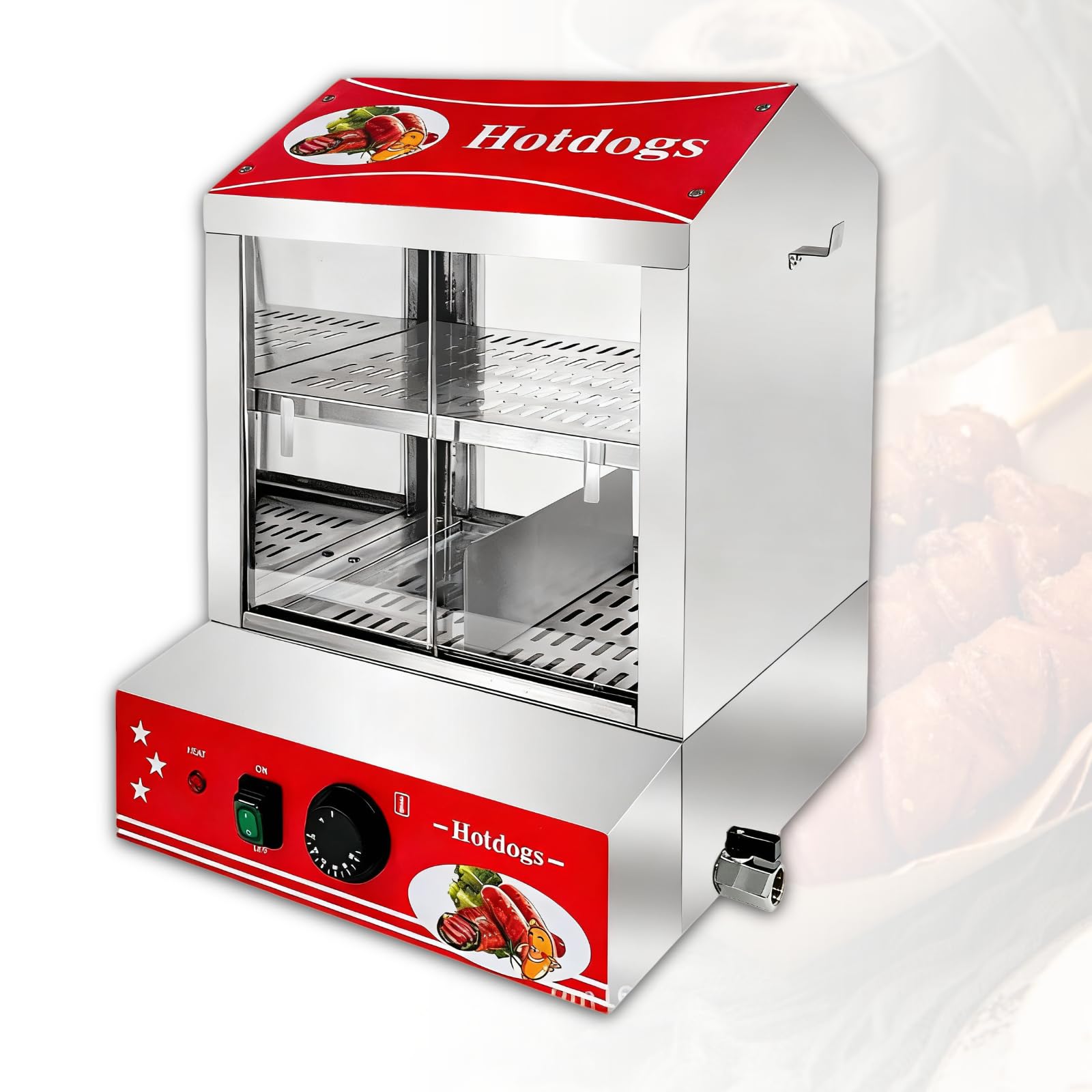 Machine à Hot-Dogs Professionnelle avec Chauffe-Pain et cuiseur Vapeur, idéale pour Les fêtes. 110V