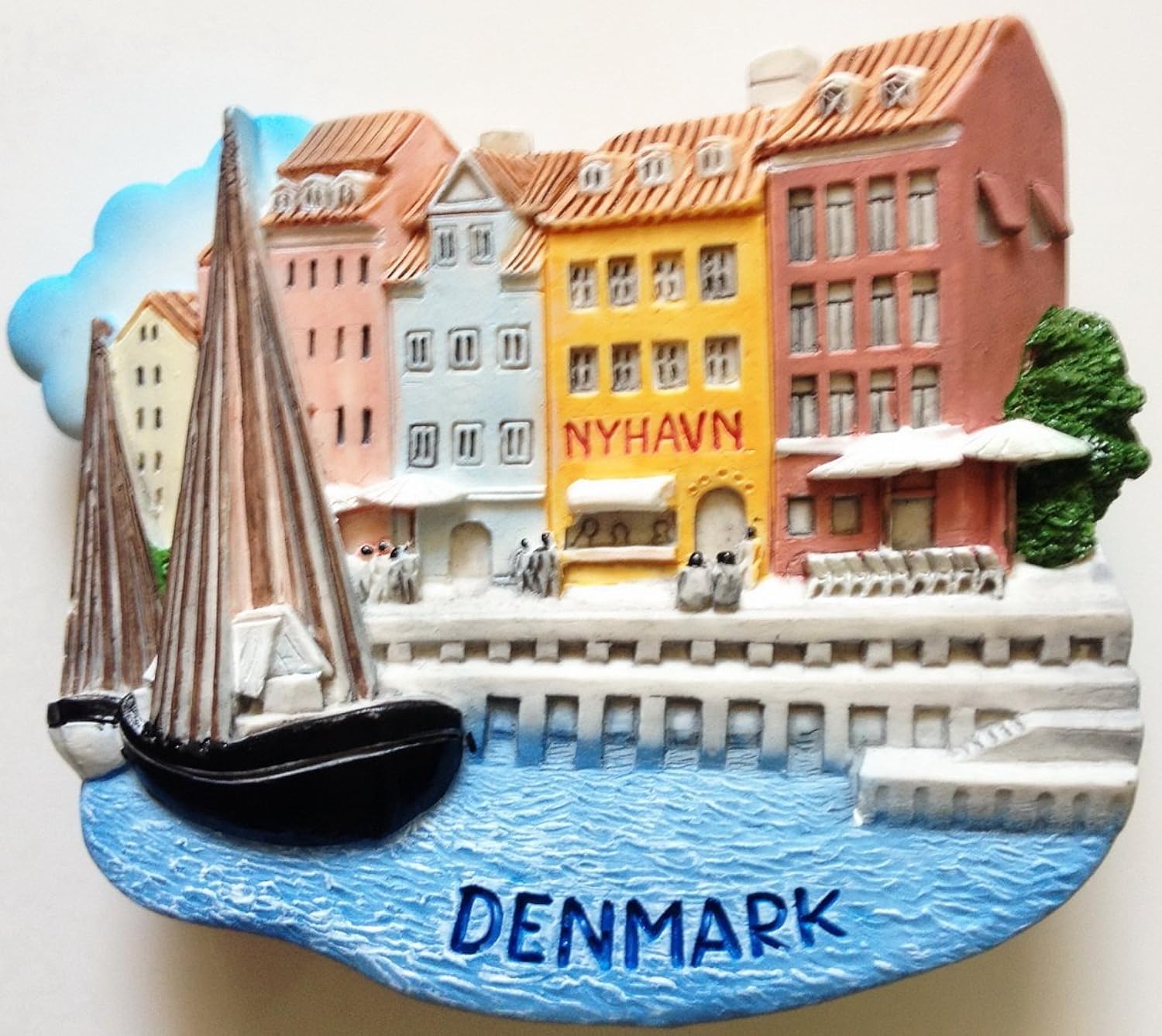 Nyhavn Harbor in Copenhagen Denmark Resin 3D fridge Refrigerator Thai Magnet Hand Made Craft. by Thai MCnets