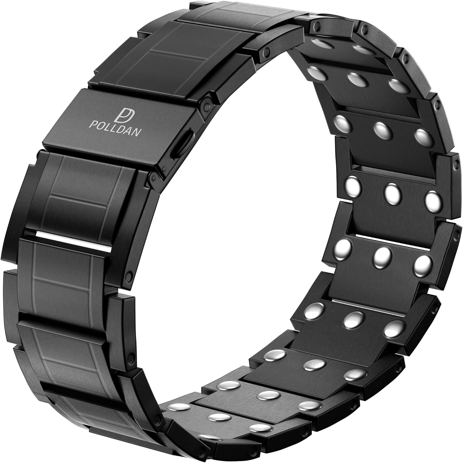 POLLDAN® 3X Power Magnetic Bracelets For Men | 6200 Gauss Strength Mens Titanium Bracelet with Fold-Over Clasp, Adjustable Length, Gift Box, Sizing Tool | Innovative Magnets Alloy - Patent